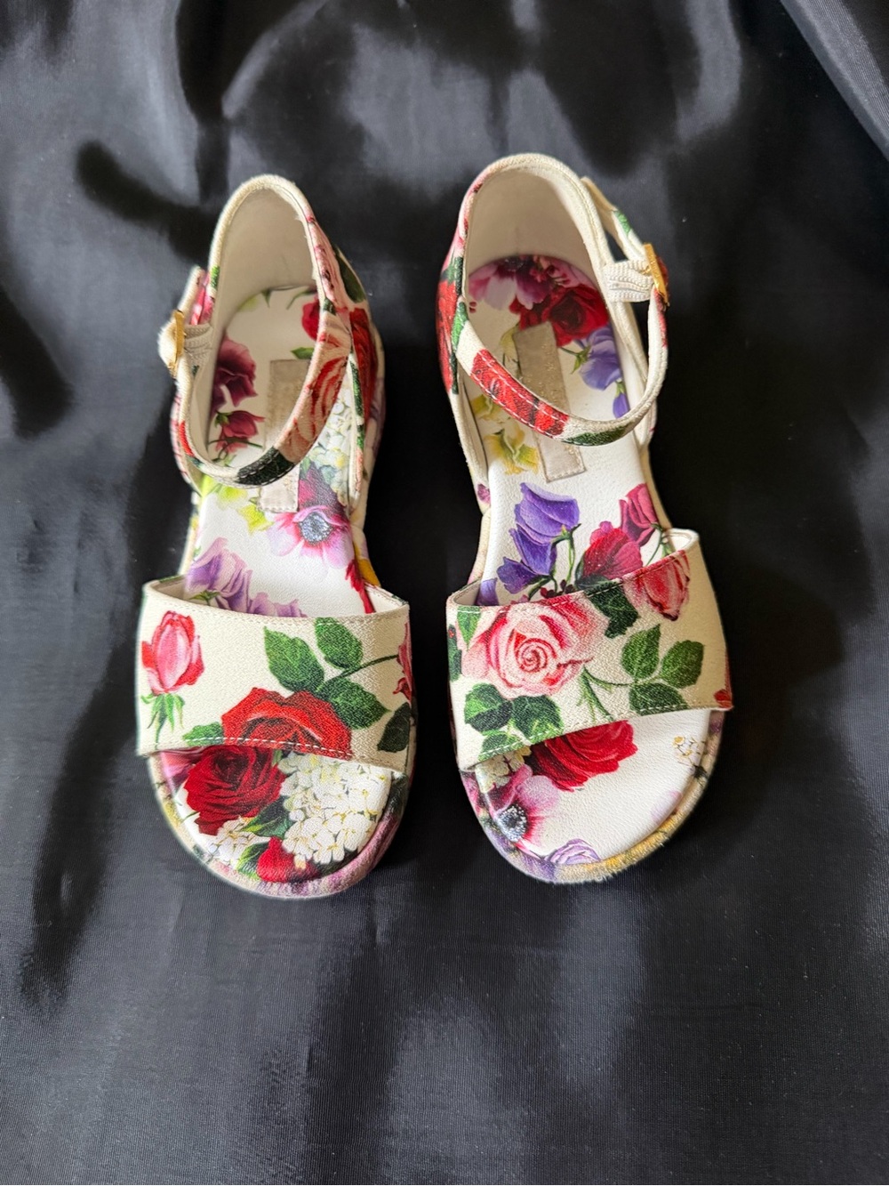 Dolce & Gabbana Mixed Rose Sandals Size 10 EU 27